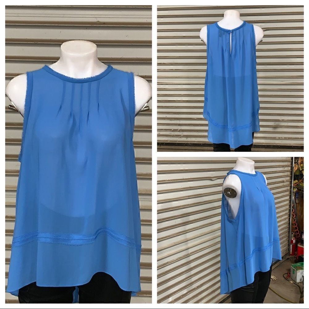 Nicole by Nicole Miller blue hi lo top size medium